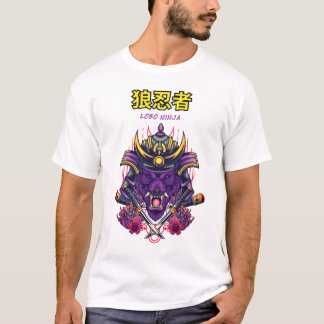 Camiseta masculina Lobo Ninja Tシャツ