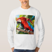 Camiseta Masculina Mangas Longas Arara Vermelha Tシャツ (正面)