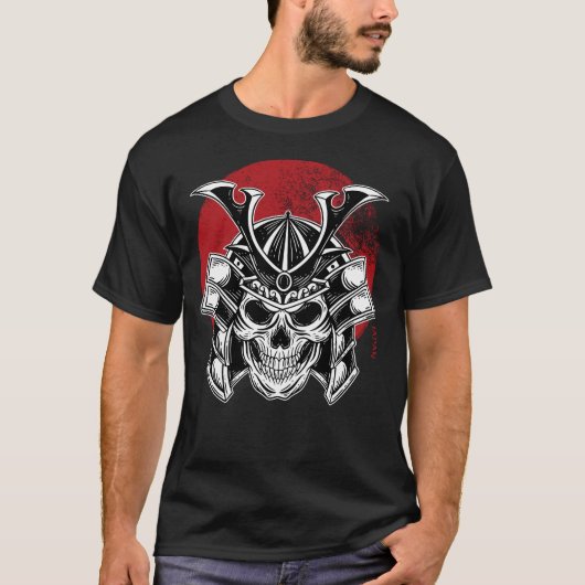 Camiseta Masculina Máscara Samurai Oni / Samurai O Tシャツ (正面)
