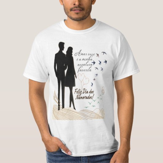 Camiseta Masculina, namorados Tシャツ (正面)