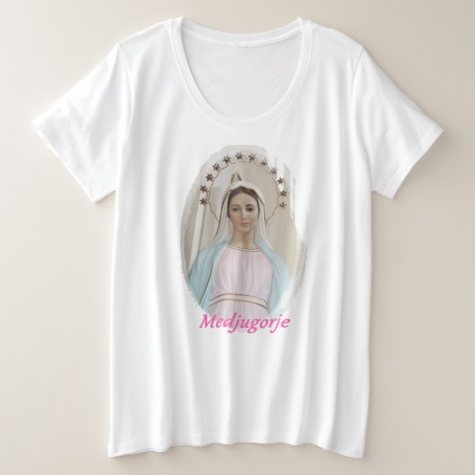 Camiseta Medjugorje プラスサイズTシャツ (デザイン正面)