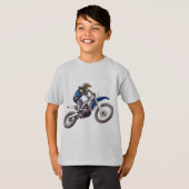 Camiseta Motocicleta Azul con motociclista Tシャツ (正面フル)
