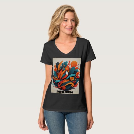 Camiseta Mujer Arte Simbólico de Equilibrio Tシャツ (正面フル)
