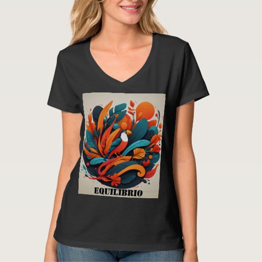 Camiseta Mujer Arte Simbólico de Equilibrio Tシャツ (正面)