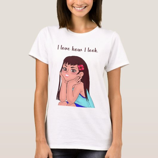 Camiseta mujer i love how i look tシャツ (正面)