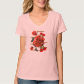 Camiseta Mujer Rosas Rojas Tシャツ (正面)