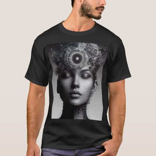 Camiseta negra con estilo  tシャツ (正面)