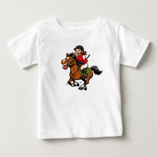 Camiseta Niña Jinete Cabalgando dibujo Animado ベビーTシャツ