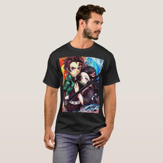 camiseta oversize nezuko y tajiro tシャツ (正面フル)