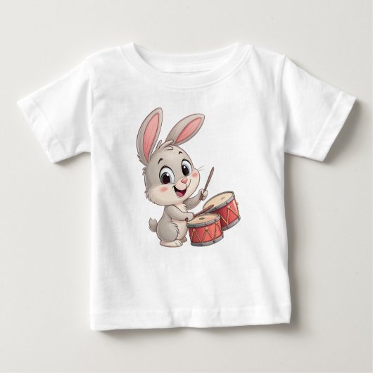 Camiseta para Bebé Conejito Tamborero ベビーTシャツ (正面)