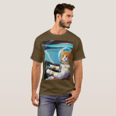 Camiseta para caballero con diseño gato expresivo. tシャツ (正面フル)