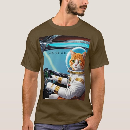 Camiseta para caballero con diseño gato expresivo. tシャツ (正面)