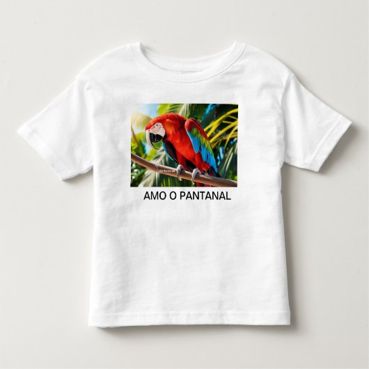 Camiseta para Crianças Arara Vermelha トドラーTシャツ (正面)