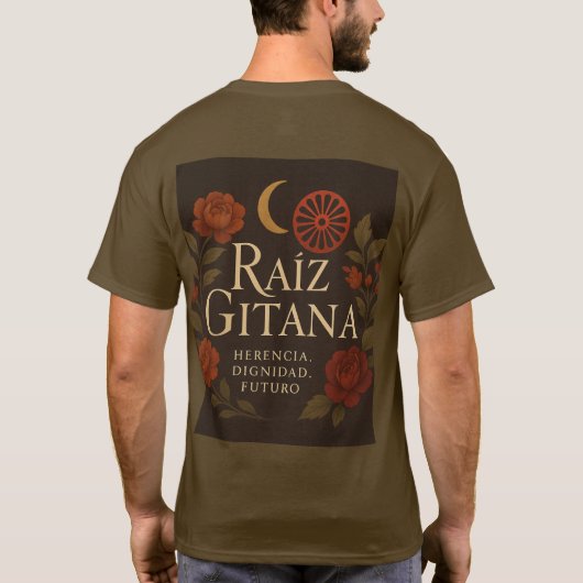 Camiseta para Hombre "Raíz Gitana" Tシャツ (裏面)