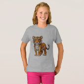 Camiseta para Niña Cachorro de Tigre Tシャツ (正面フル)