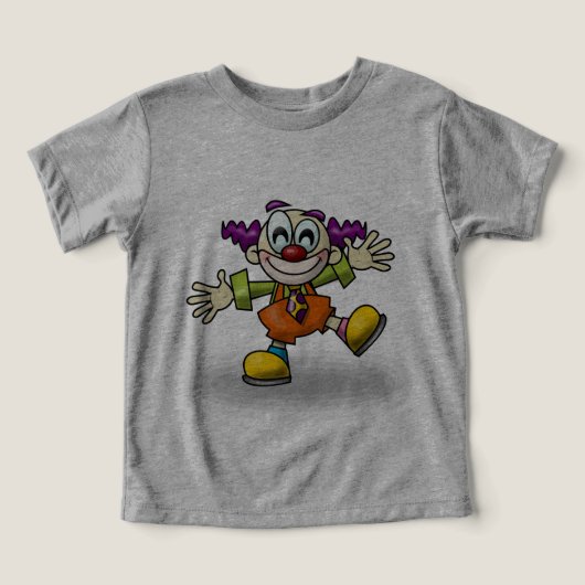 Camiseta para Niños Payaso Divertido Dibujado (デザイン正面)