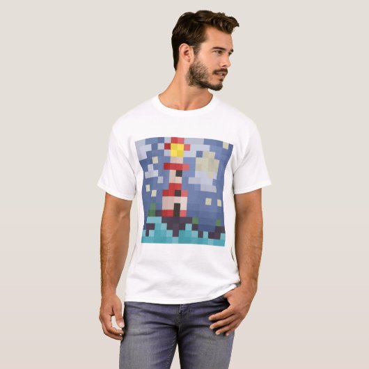 Camiseta Pixel Art - Light Tower Tシャツ (正面フル)