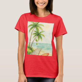 Camiseta Playa palmeras  Tシャツ