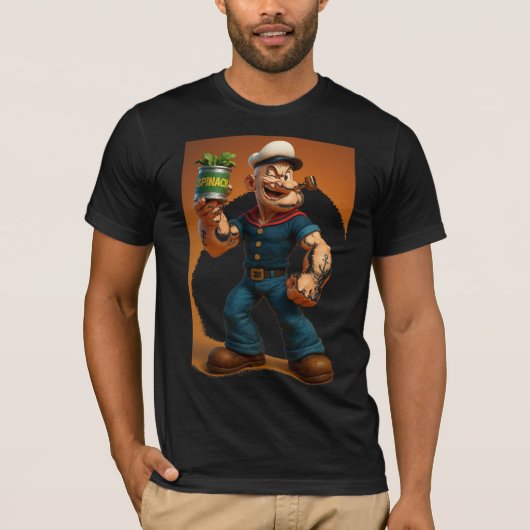 Camiseta Popeye Spinach Mode – Diseño Retro Divert Tシャツ (正面)
