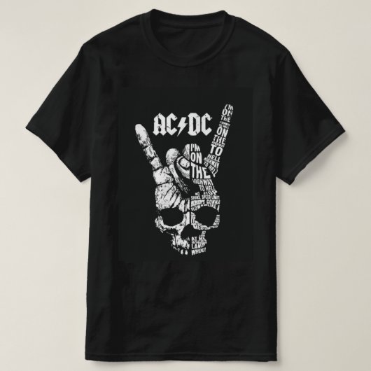 Camiseta preta  AC DC Tシャツ (デザイン正面)