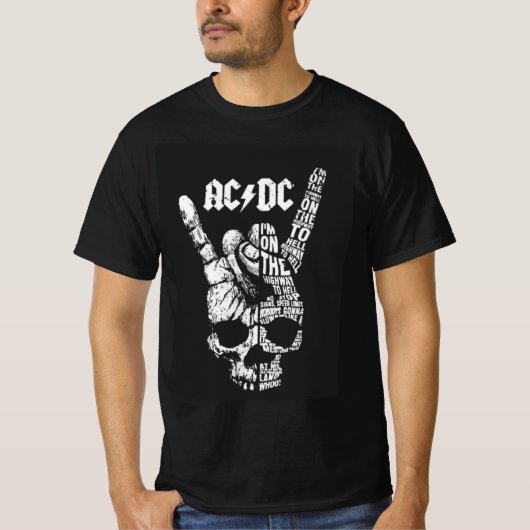 Camiseta preta  AC DC Tシャツ (正面)