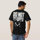 Camiseta Preta de Gato DO NOT DISTURB | Gráfico de Tシャツ (裏面フル)