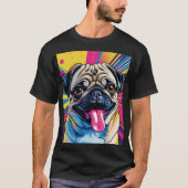 Camiseta Pug Pop Art 01 Tシャツ (正面)