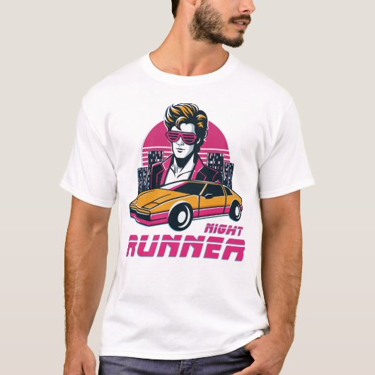 camiseta retro unisex blanca tシャツ (正面)