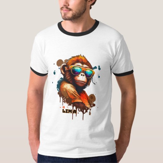 Camiseta Ringer "LIMA Edición" -Diseño Gráfico Tシャツ (正面)