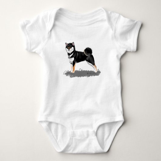 Camiseta shiba inu black&tan tシャツ (正面)