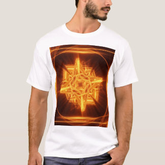 Camiseta símbolo estrela dourada de fogo tシャツ