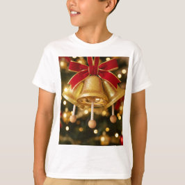 Camiseta Sinos de Natal Dourados Tシャツ