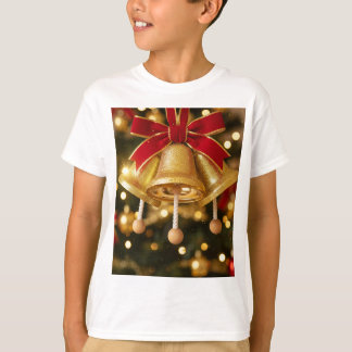 Camiseta Sinos de Natal Dourados Tシャツ
