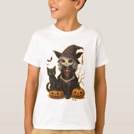 Camiseta (T-shirt) Infantil Bruxa dos Gatos Tシャツ