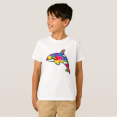 Camiseta (T-shirt) Infantil Quebra-Cabeça - Baleia Tシャツ (正面フル)