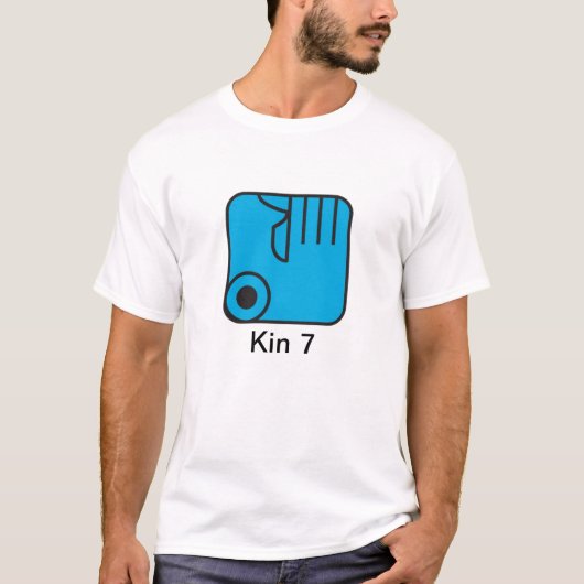Camiseta Tzolkin Mao Azul Kin 7 Tシャツ (正面)
