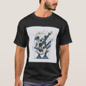 Camiseta vintaje cute robot steampunk guitar dual tシャツ (正面)