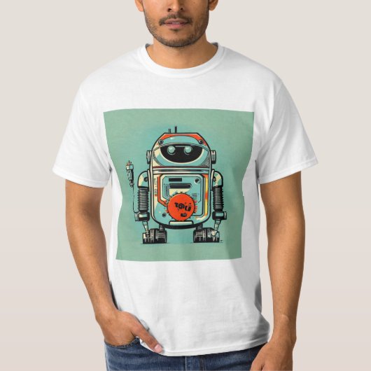 Camiseta vintaje robot steampunk green tシャツ (正面)