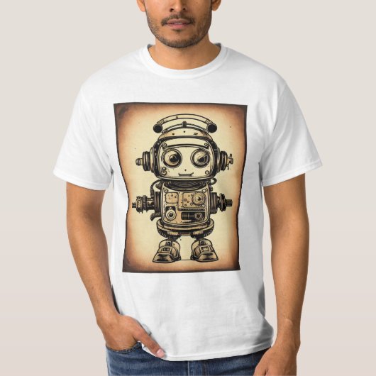 Camiseta vintaje robot steampunk IA Tシャツ (正面)