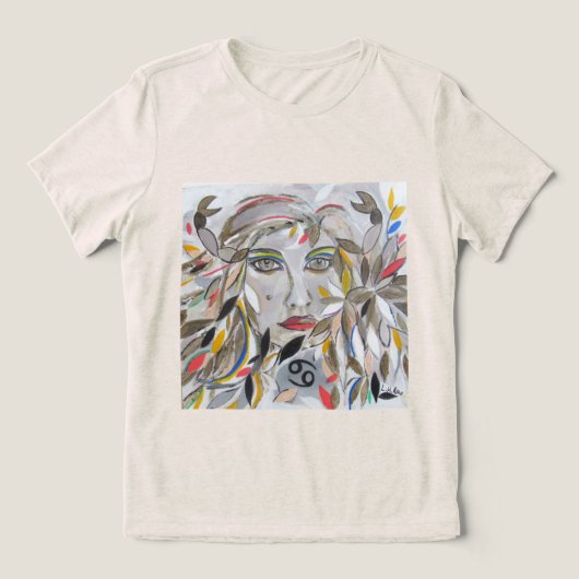 Camiseta Zodíaco Câncer (desenho autoral) トライブレンドＴシャツ (デザイン正面)