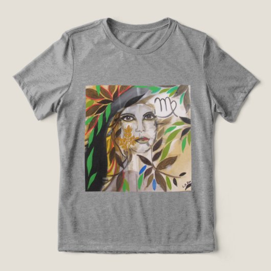 Camiseta Zodíaco Virgem (desenho autoral) トライブレンドＴシャツ (デザイン正面)
