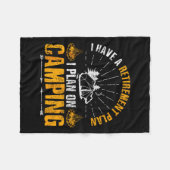 Camng Retirement Gift Funny Quote Outdoor Retired フリースブランケット (正面(横))