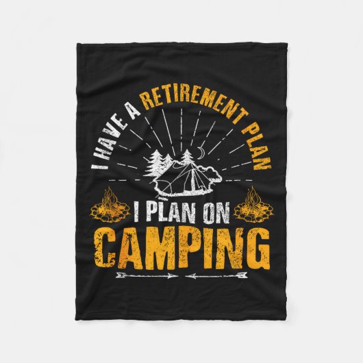 Camng Retirement Gift Funny Quote Outdoor Retired フリースブランケット (正面)