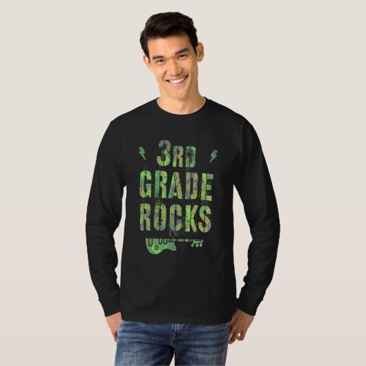 Camo 3rd Grade Rocks Camp Teacher Squad Third Grad Tシャツ (正面フル)