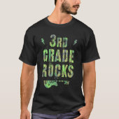 Camo 3rd Grade Rocks Camp Teacher Squad Third Grad Tシャツ (正面)