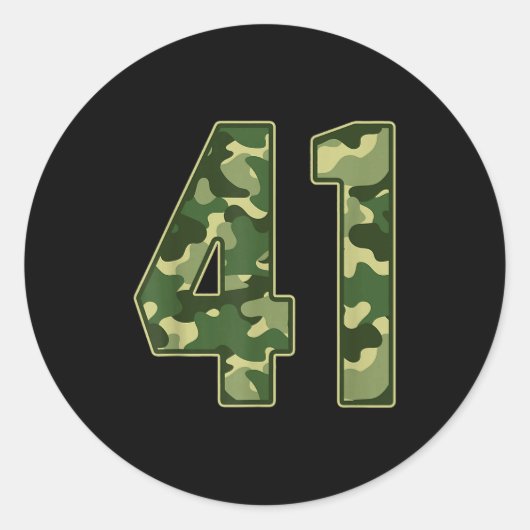 Camo #41 Jersey Number 41 Uniform Fan Favorite Pla ラウンドシール (正面)