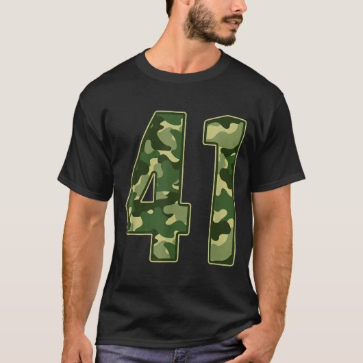 Camo #41 Jersey Number 41 Uniform Fan Favorite Pla Tシャツ (正面)