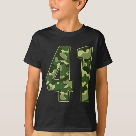 Camo #41 Jersey Number 41 Uniform Fan Favorite Pla Tシャツ (正面)