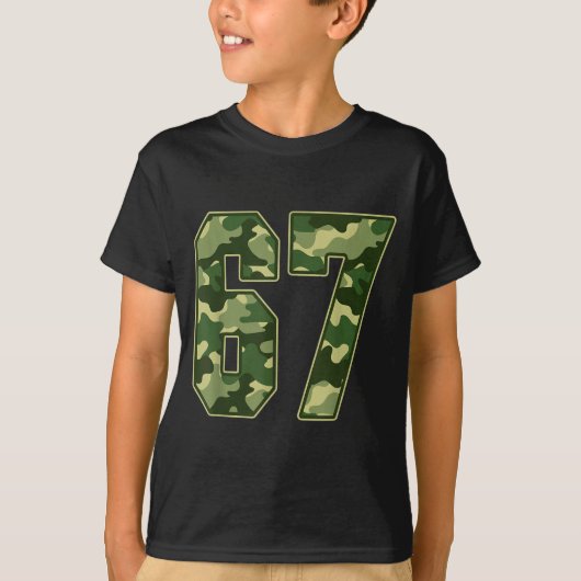 Camo #67 Jersey Number 67 Uniform Fan Favorite Pla Tシャツ (正面)