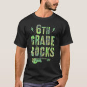 Camo 6th Grade Rocks Camp Teacher Squad Sixth Grad Tシャツ (正面)
